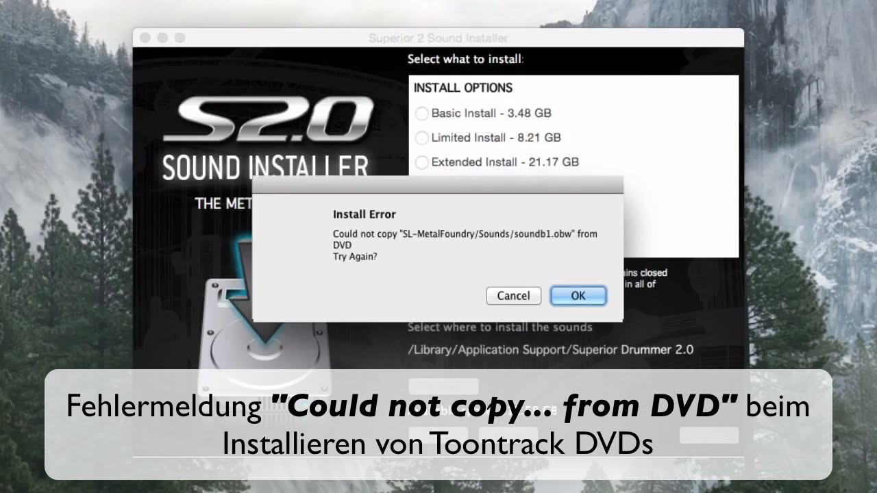 toontrack sdx sound installer error